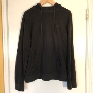 Black Long Sleeve Hooded Shirt